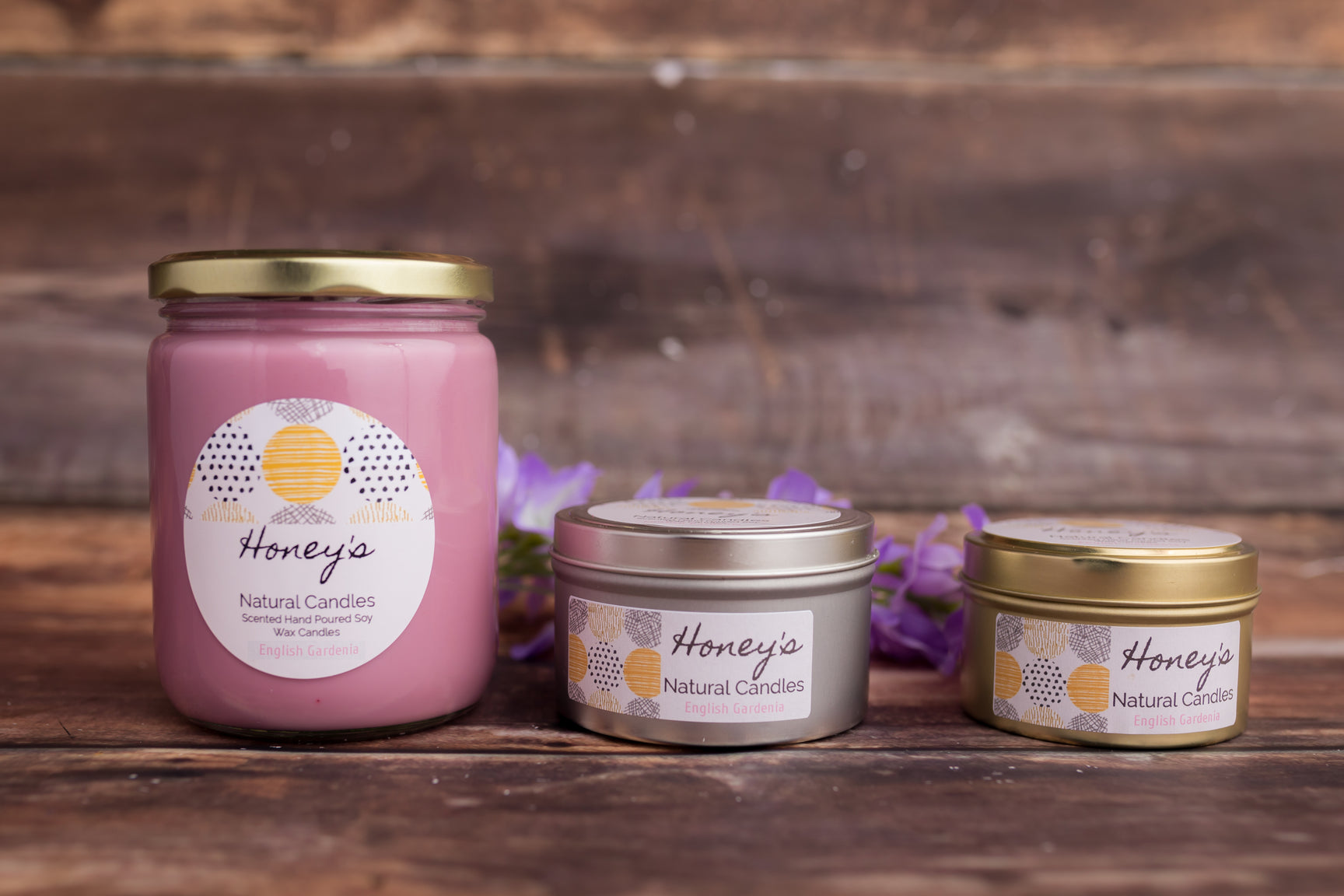'English Gardenia' Scented Candle Honey's Natural Candles