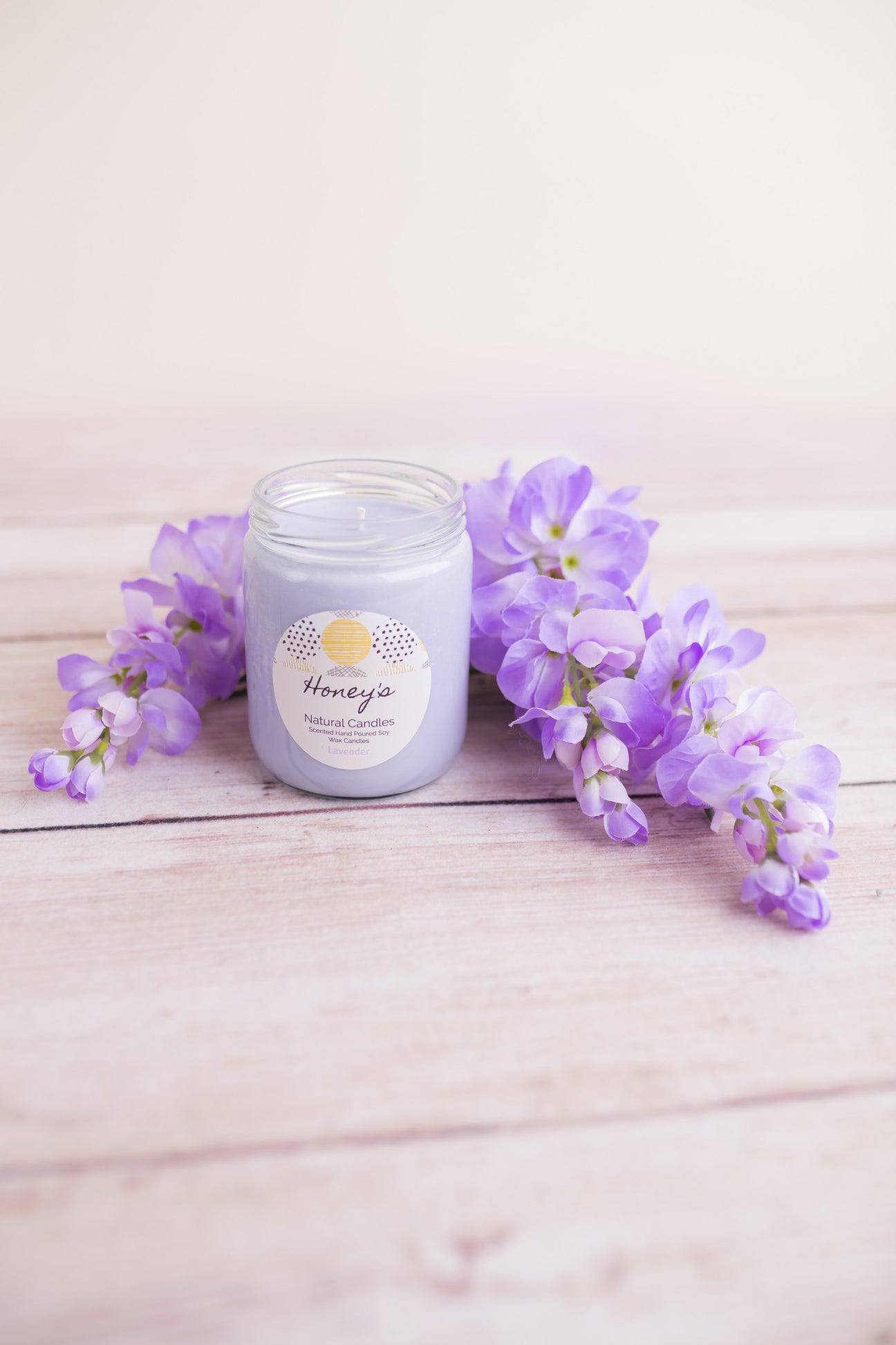 'Lavender' Scented Candle Honey's Natural Candles