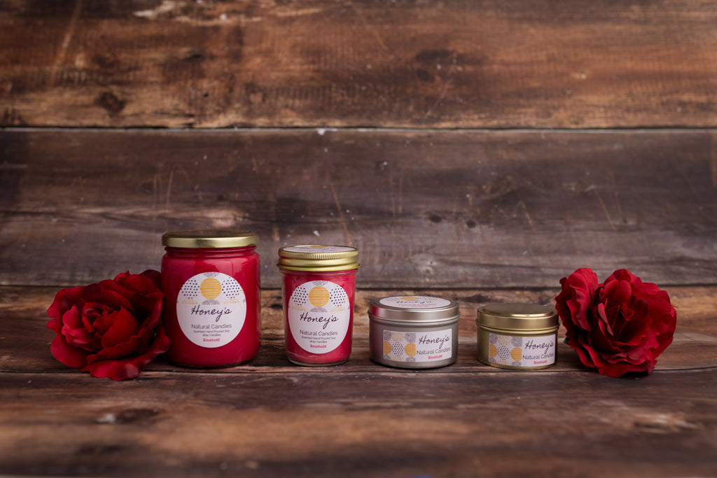 Rosebudd Candle - Honey's Natural Candles 